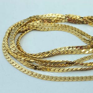 Vintage Napier Gold Chain Necklace, Napier Herringbone Necklace, Napier Jewelry, 30 Inches