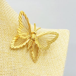 70s Vintage Monet Gold Butterfly Brooch