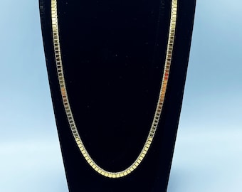 Vintage Monet Chain Necklace, Monet Gold Tone Chain, 70s Monet Necklace, Monet Square Link Necklace, 28"