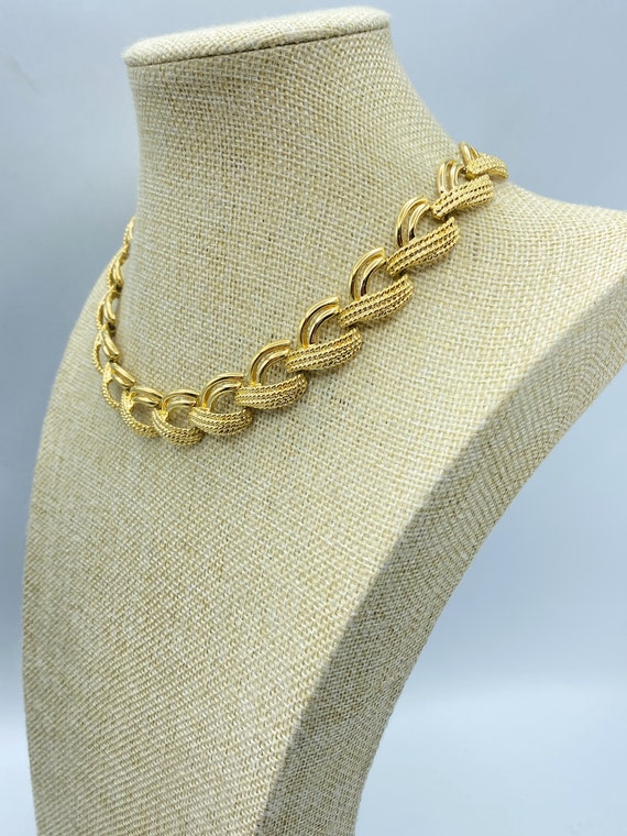 Vintage Napier Gold Tone Link Choker Necklace, 80… - image 3