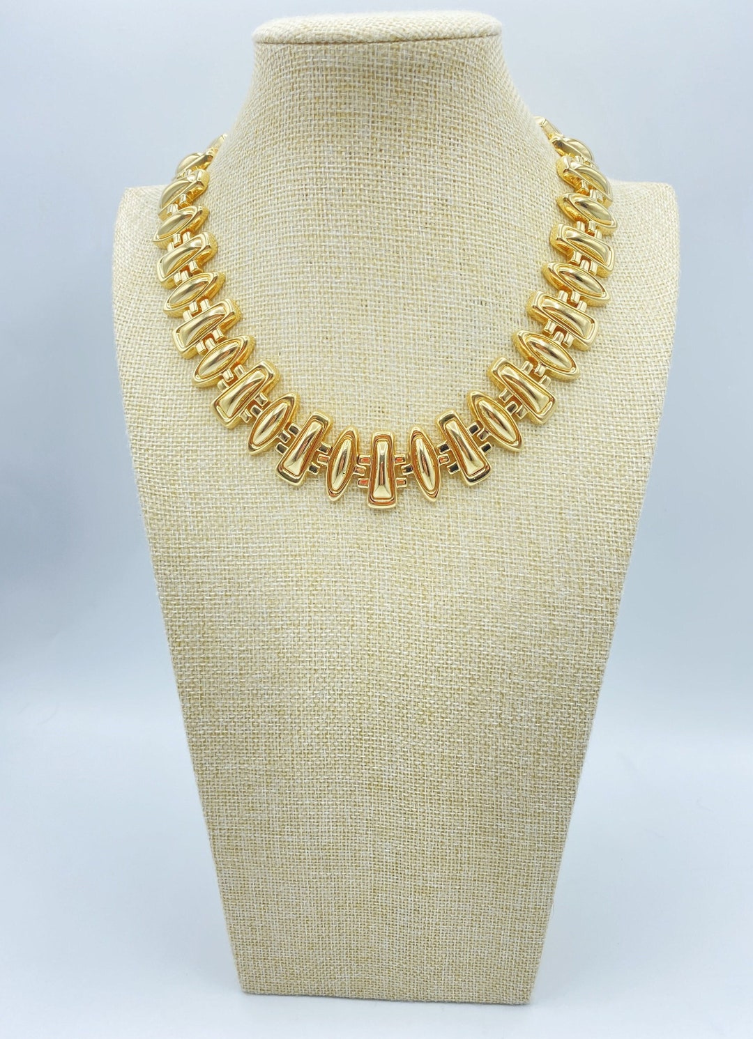 Vintage Choker Necklace Gold Tone Choker 80s Etsy