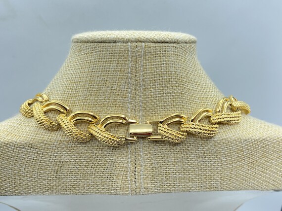 Vintage Napier Gold Tone Link Choker Necklace, 80… - image 4