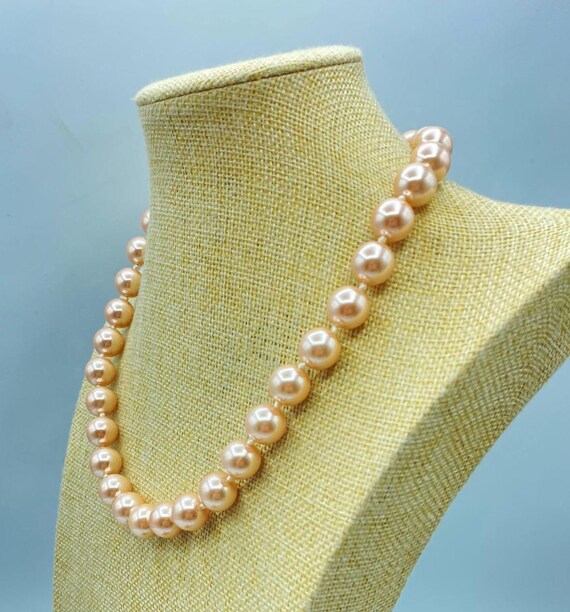 Vintage Kenneth Jay Lane Pink Pearl Choker Neckla… - image 3