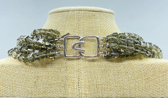 Kenneth Jay Lane Necklace: Green Bead Choker, Mul… - image 4