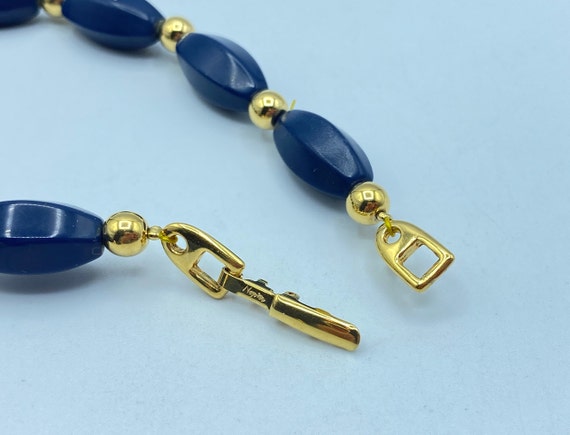 Vintage Napier Necklace, Napier Blue and Gold Nec… - image 6