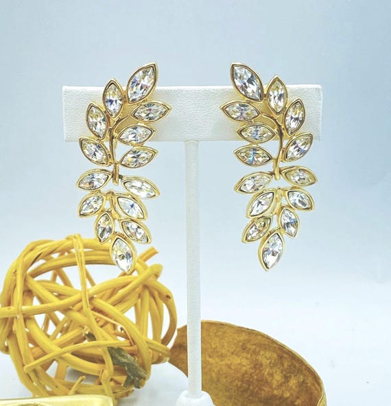 Kenneth Jay Lane Earrings: Rhinestone Earrings, K… - image 1
