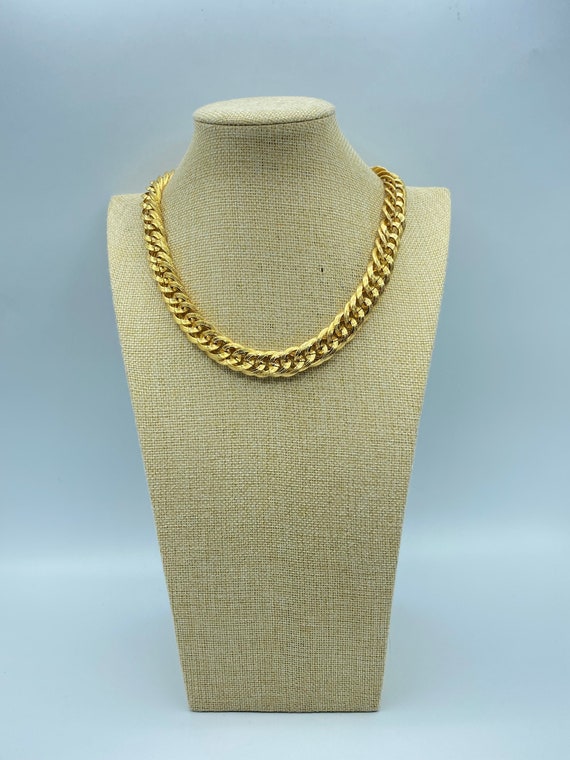 Vintage Napier Gold Curb Chain Choker Necklace, Ch