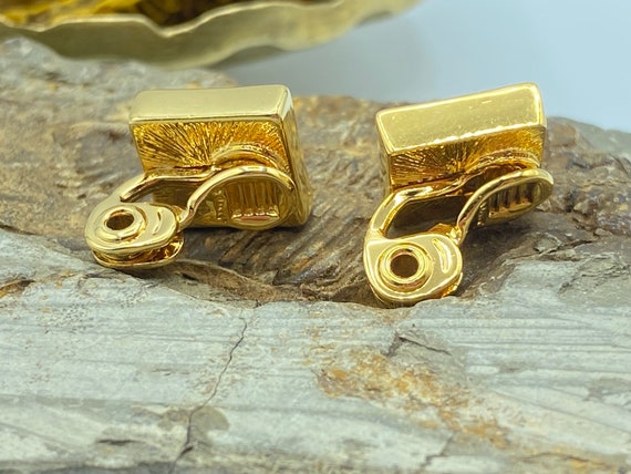 Vintage Monet Earrings, Monet Gold Tone Earrings,… - image 5