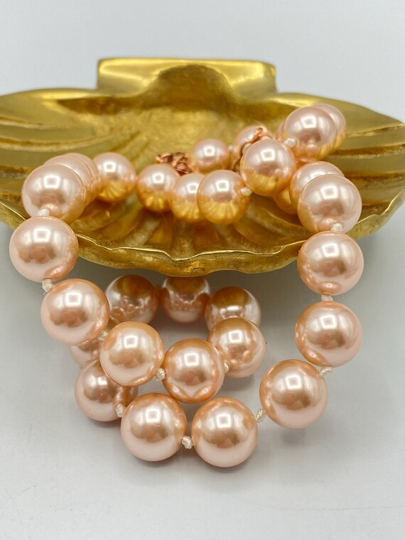 Vintage Kenneth Jay Lane Pink Pearl Choker Neckla… - image 5