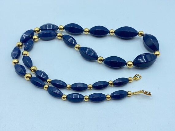 Vintage Napier Necklace, Napier Blue and Gold Nec… - image 7