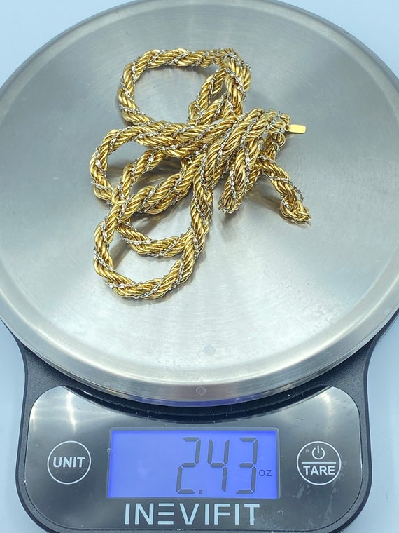 Vintage Rope Necklace, 80s Necklace, Mone… Gem