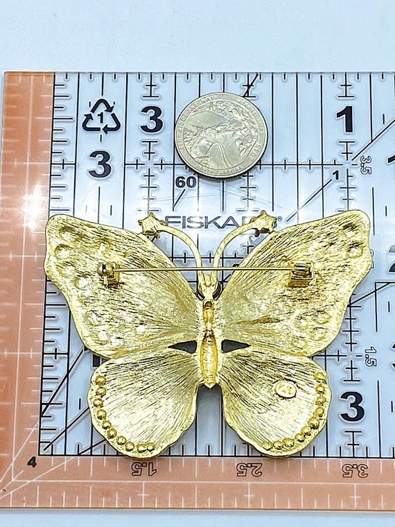 Vintage Kenneth Jay Lane Brooch: Butterfly In Ena… - image 10