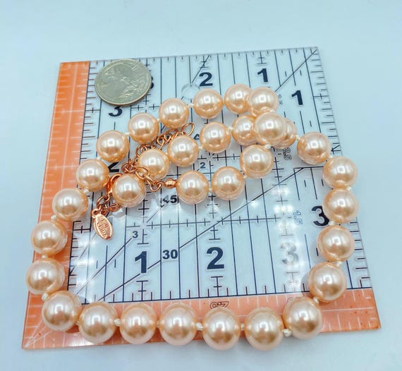 Vintage Kenneth Jay Lane Pink Pearl Choker Neckla… - image 9