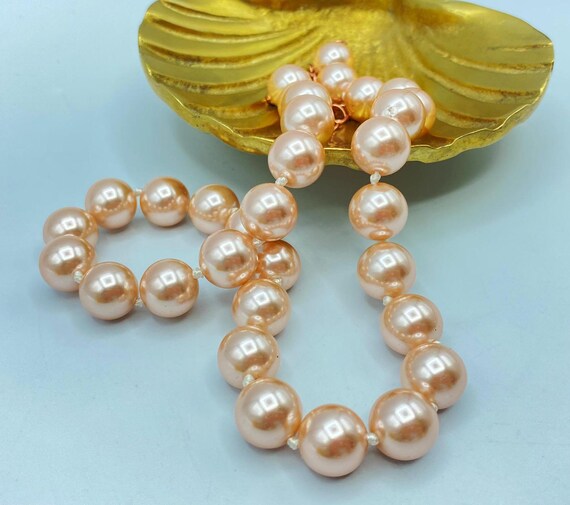 Vintage Kenneth Jay Lane Pink Pearl Choker Neckla… - image 6