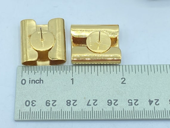 Vintage Napier Square Gold Tone Earrings,  80s Na… - image 8