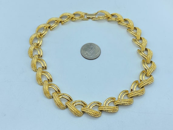 Vintage Napier Gold Tone Link Choker Necklace, 80… - image 8