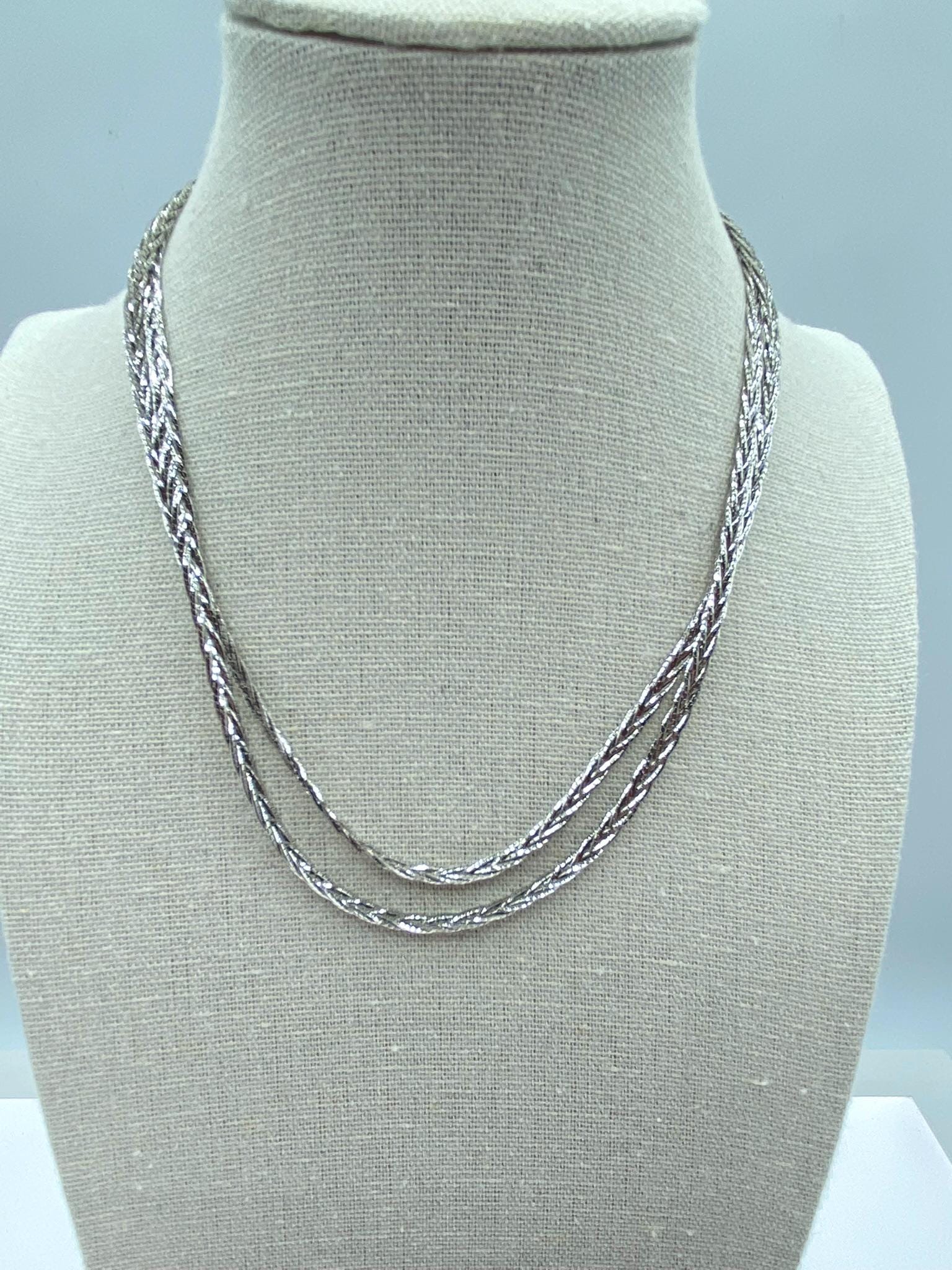 Vintage 80s Mens Silver Necklace - Etsy