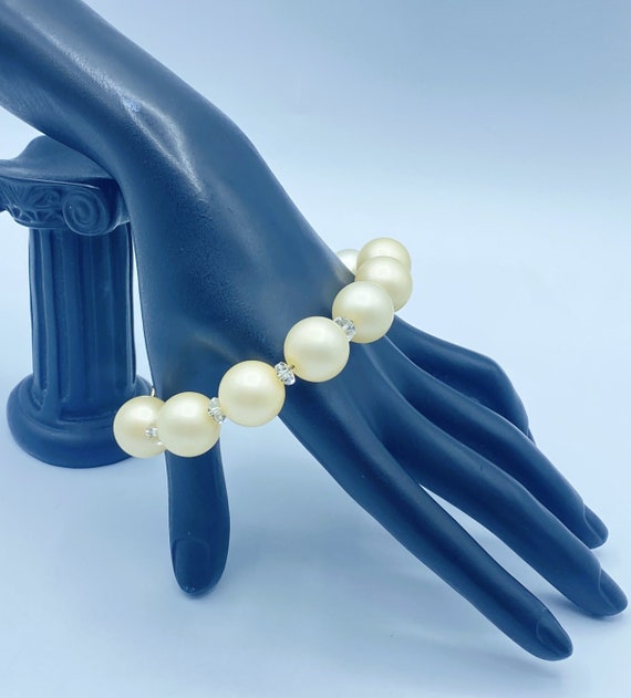 Vintage Napier Bracelet, Napier Faux Pearl Bracele