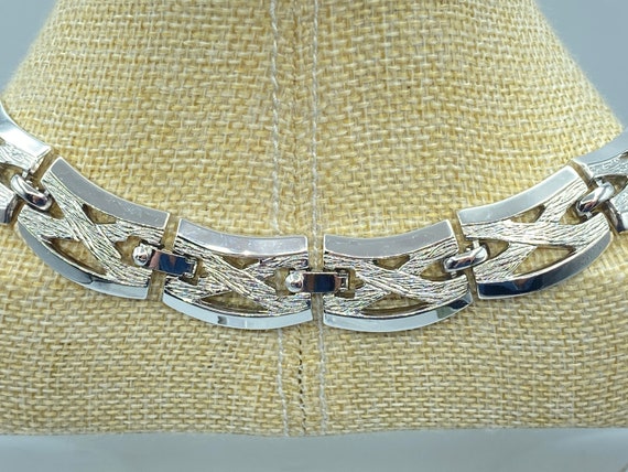 Vintage Monet Silver Choker Necklace, 50s Monet N… - image 3