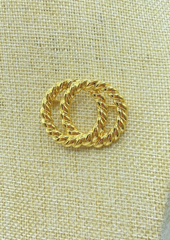 Vintage Napier Brooch, 80s Napier Brooch, Gold Ton