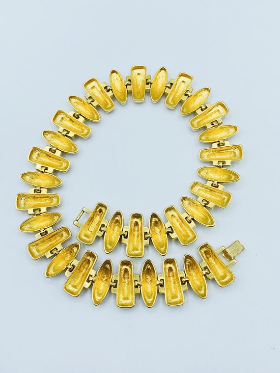Vintage Monet Gold Tone Statement Choker Necklace… - image 7