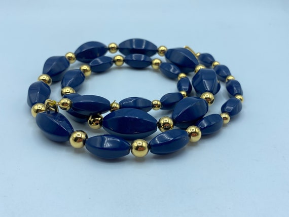 Vintage Napier Necklace, Napier Blue and Gold Nec… - image 5