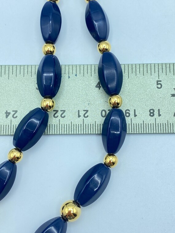 Vintage Napier Necklace, Napier Blue and Gold Nec… - image 10