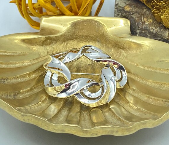 Vintage Crown Trifari Brooch, Trifari Silver Brooch, Trifari