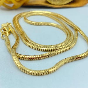 Vintage Monet Gold Snake Chain Necklace - 24 Inch
