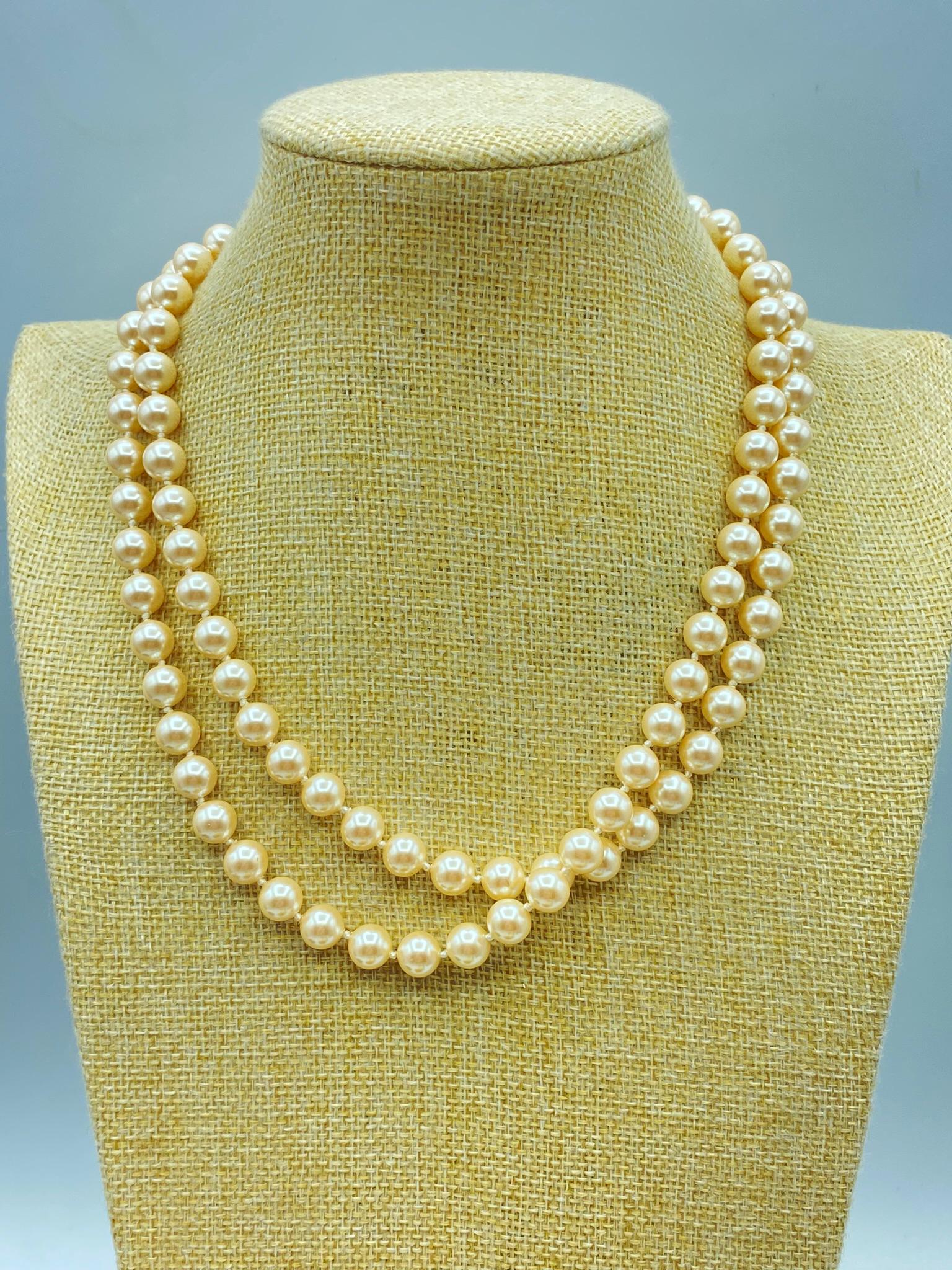 Vintage Monet Pearl Necklace, 37 Inches, Monet Necklace