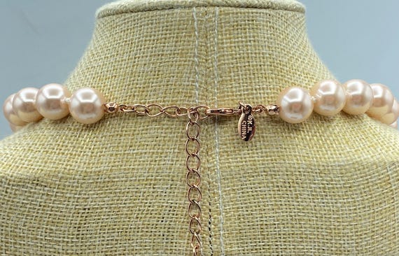 Vintage Kenneth Jay Lane Pink Pearl Choker Neckla… - image 4