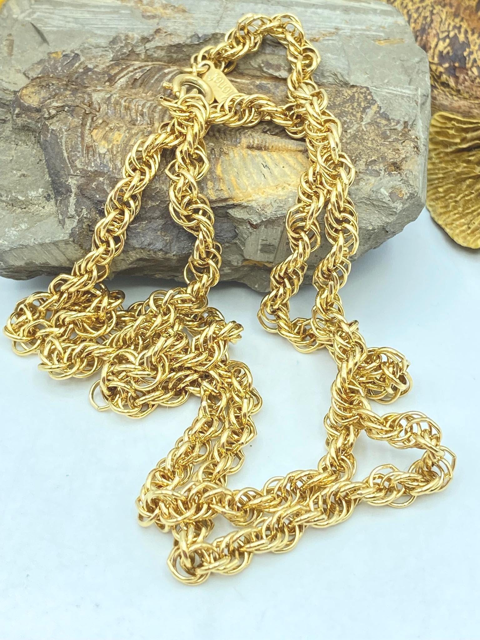 Monet Gold Chain Belt with Blue, Clear, Pale Yellow Crystal Accents, 44\