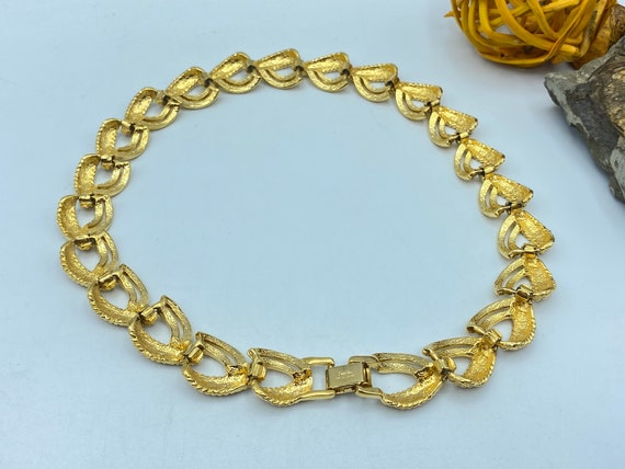 Vintage Napier Gold Tone Link Choker Necklace, 80… - image 7