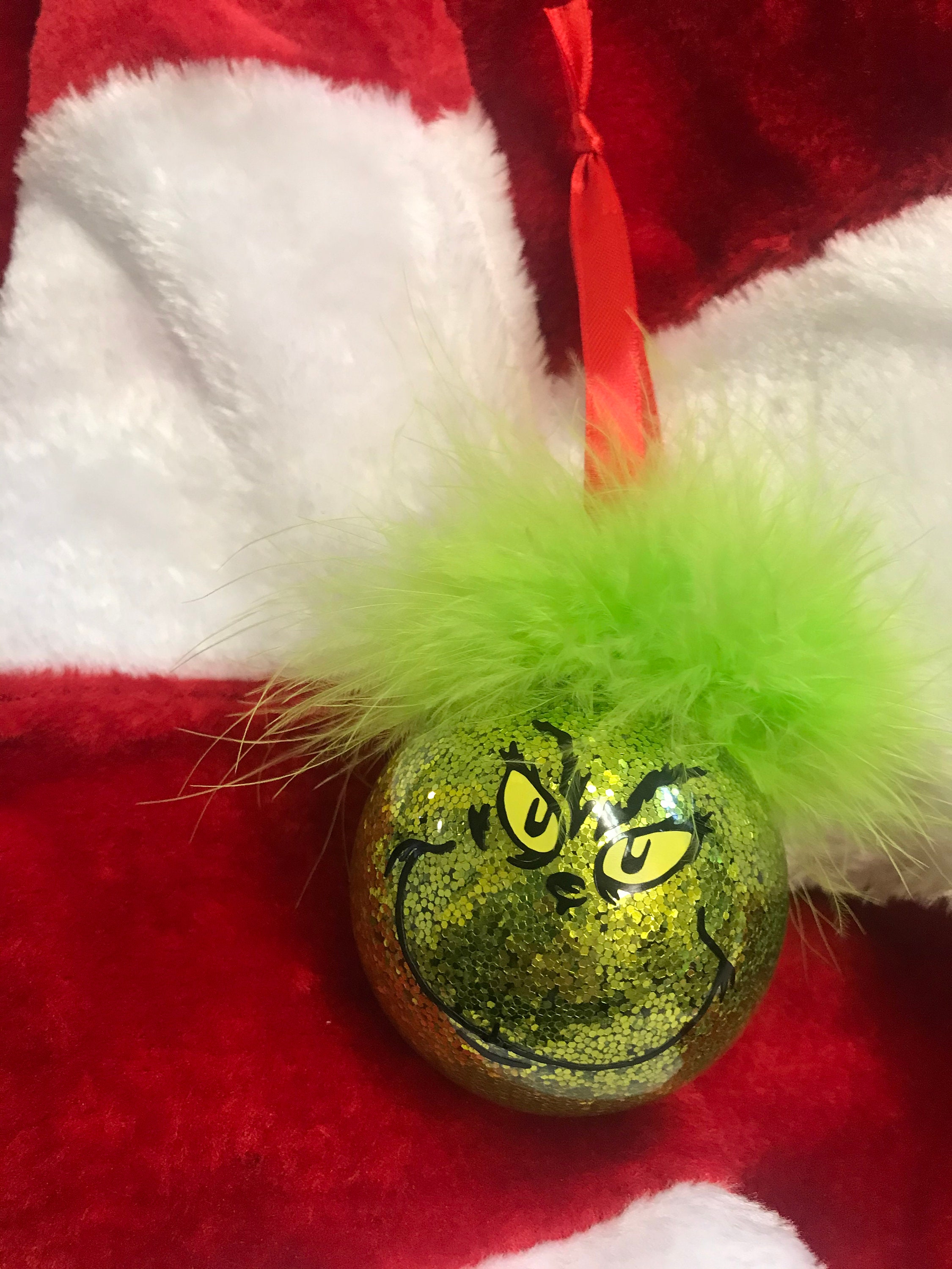 The Grinch Christmas Tree Ball Ornament | Etsy