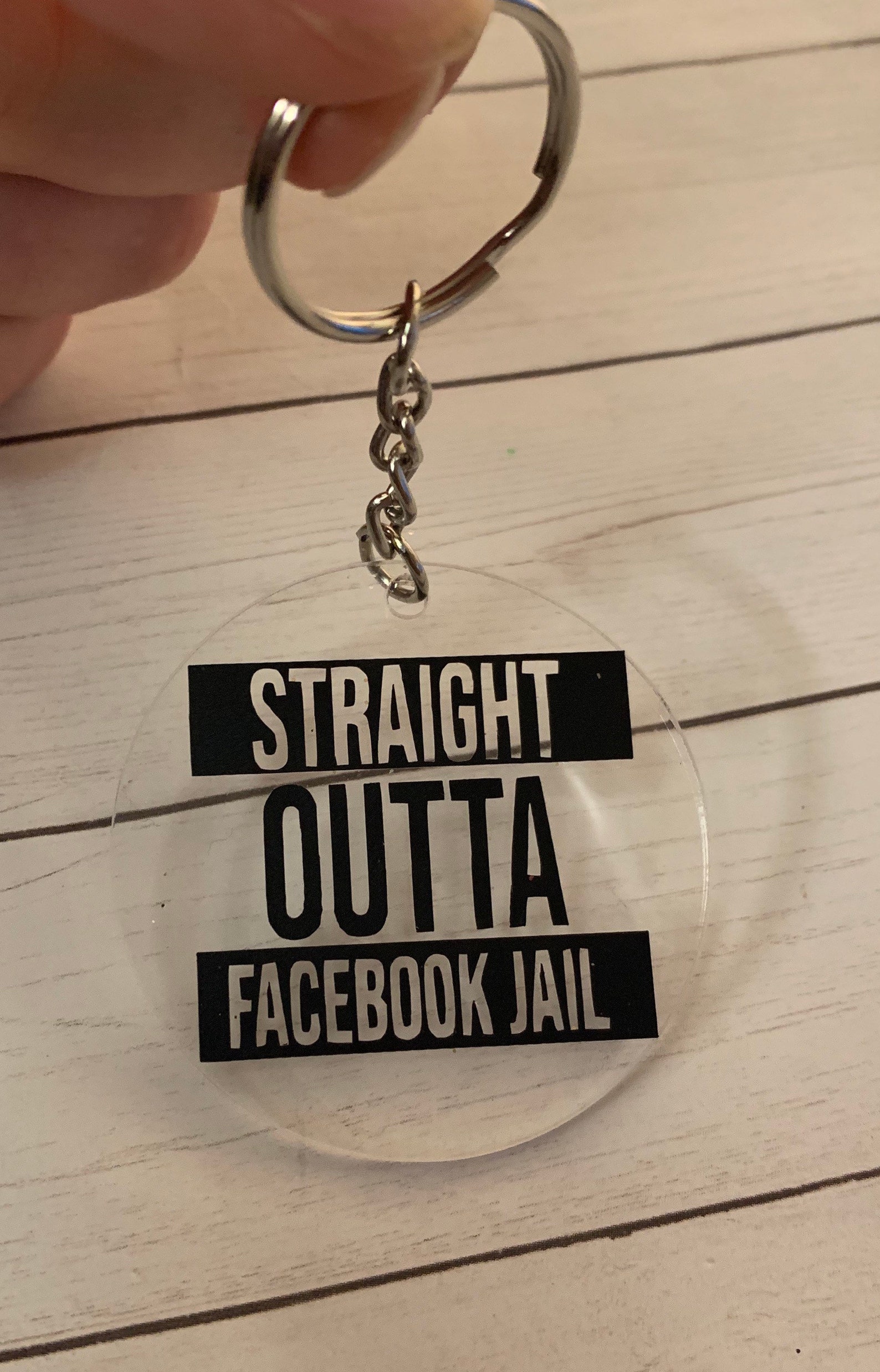 New Straight Outta Facebook Jail Keychains Funny Humor Social | Etsy