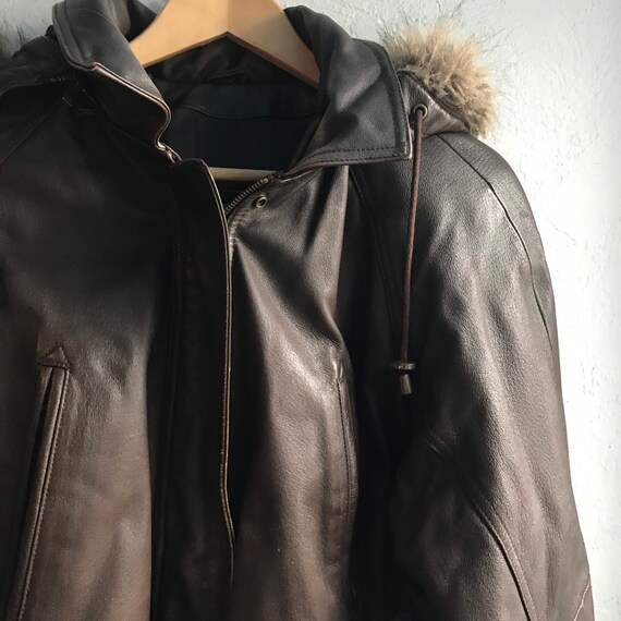 Vintage Wilsons Adventure Bound Brown Leather Fur… - image 2