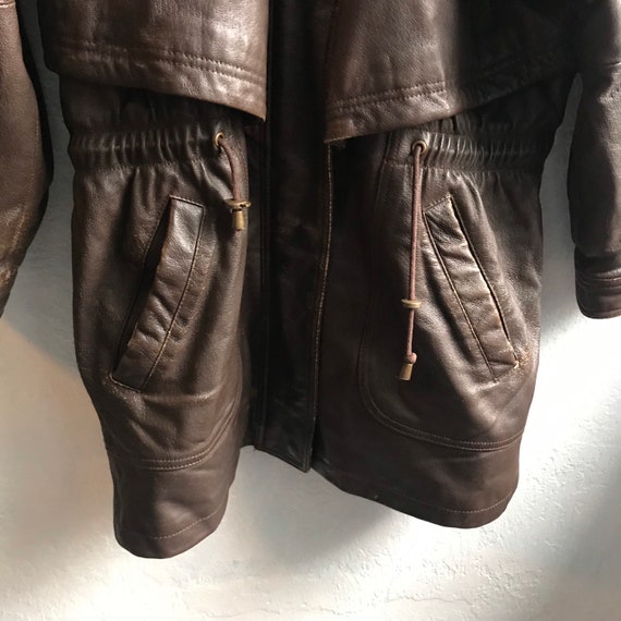 Vintage Wilsons Adventure Bound Brown Leather Fur… - image 5