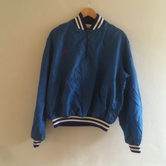 Vintage Holloway Chalk line Style College FraternitySorority 80s Pull Over Jacket