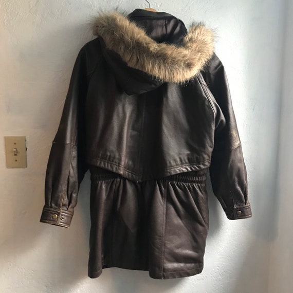 Vintage Wilsons Adventure Bound Brown Leather Fur… - image 3