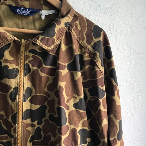 1970s Vintage Woolrich Tan Camouflage Pattern Zip… - image 3