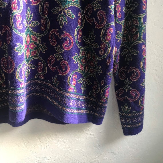 1990s Vintage Jeanne Pierre Purple Metallic Knit … - image 5