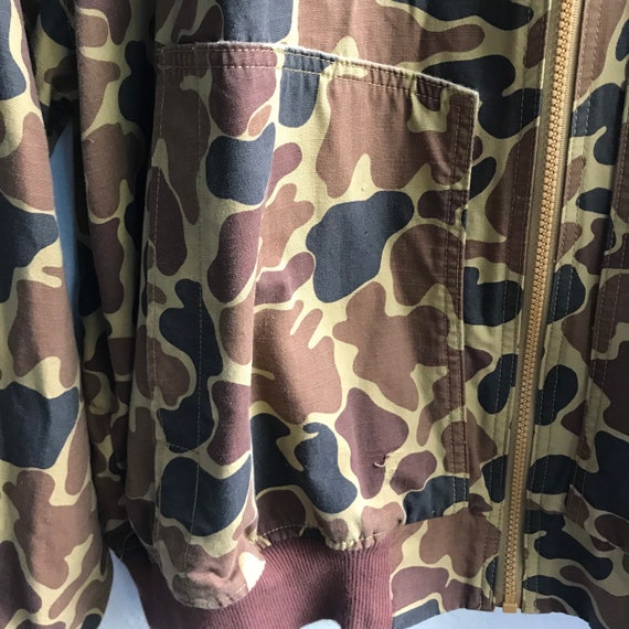 1970s Vintage Woolrich Tan Camouflage Pattern Zip… - image 5