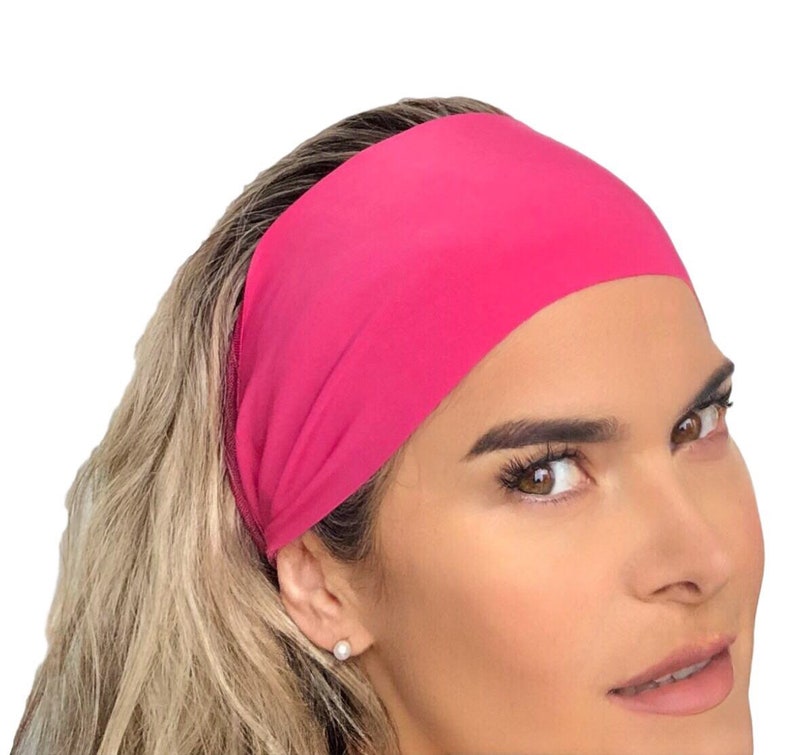 Hot pink Reversible Seamless Headband headband fitness Etsy