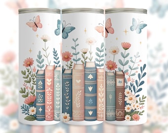 Book Lover Tumbler Wrap, Bookish Tumbler Design, Reading Tumbler PNG, 20oz Skinny Tumbler Sublimation Design, Instant Digital Download