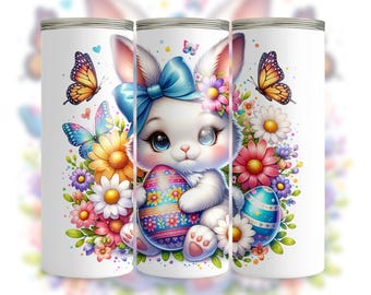 Easter Bunny Tumbler Wrap, 20oz Skinny Tumbler Sublimation Design, Easter Tumbler Wrap, Egg Easter Tumbler PNG, Instant Digital Download