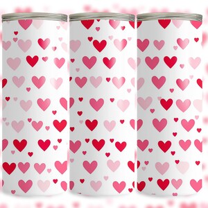 Valentines Hearts Tumbler Wrap, 20oz Tumbler Sublimation Design, Valentines Hearts Tumbler Wrap PNG, Instant Digital Download