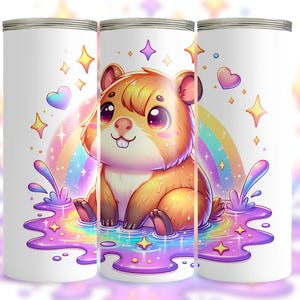 Cute Capybara Tumbler Wrap, 20oz Skinny Tumbler Sublimation Design, Capybara Sublimation Design Funny Tumbler PNG, Instant Digital Download