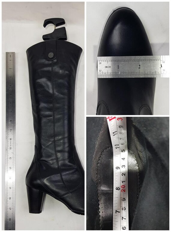 Gogo knee high boots, black leather boots women, … - image 10