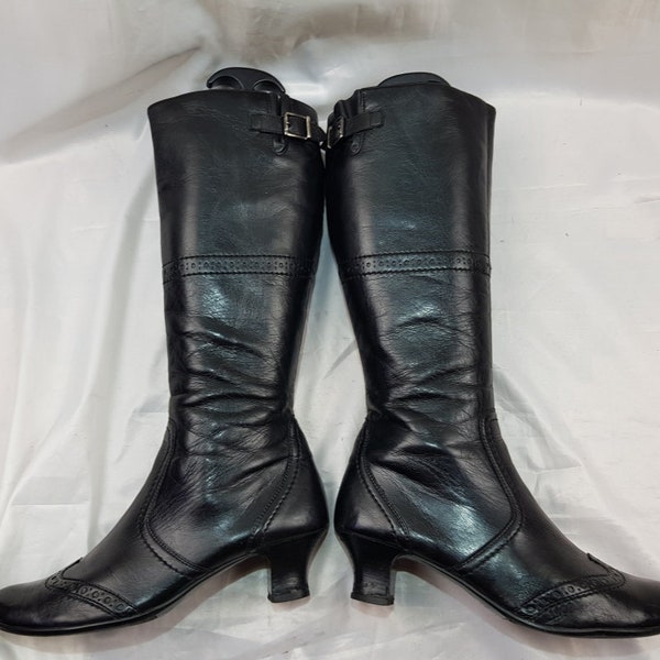 Knee High Leather Boots Etsy