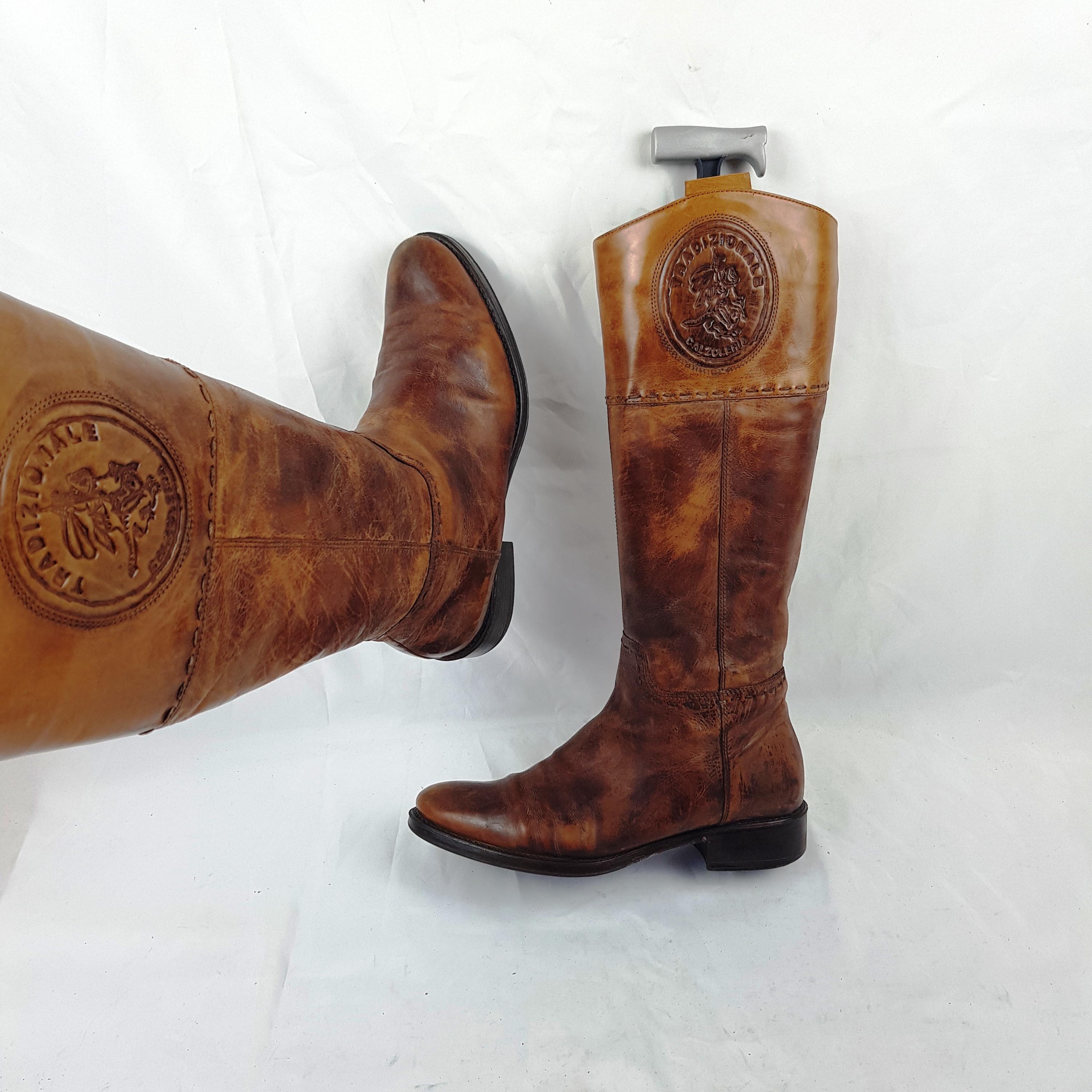 Women Wide Calf Brown Leather Riding Boot - Etsy Canada